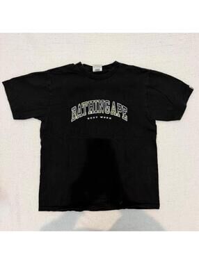 bape bathing ape black graphic t shirt size l